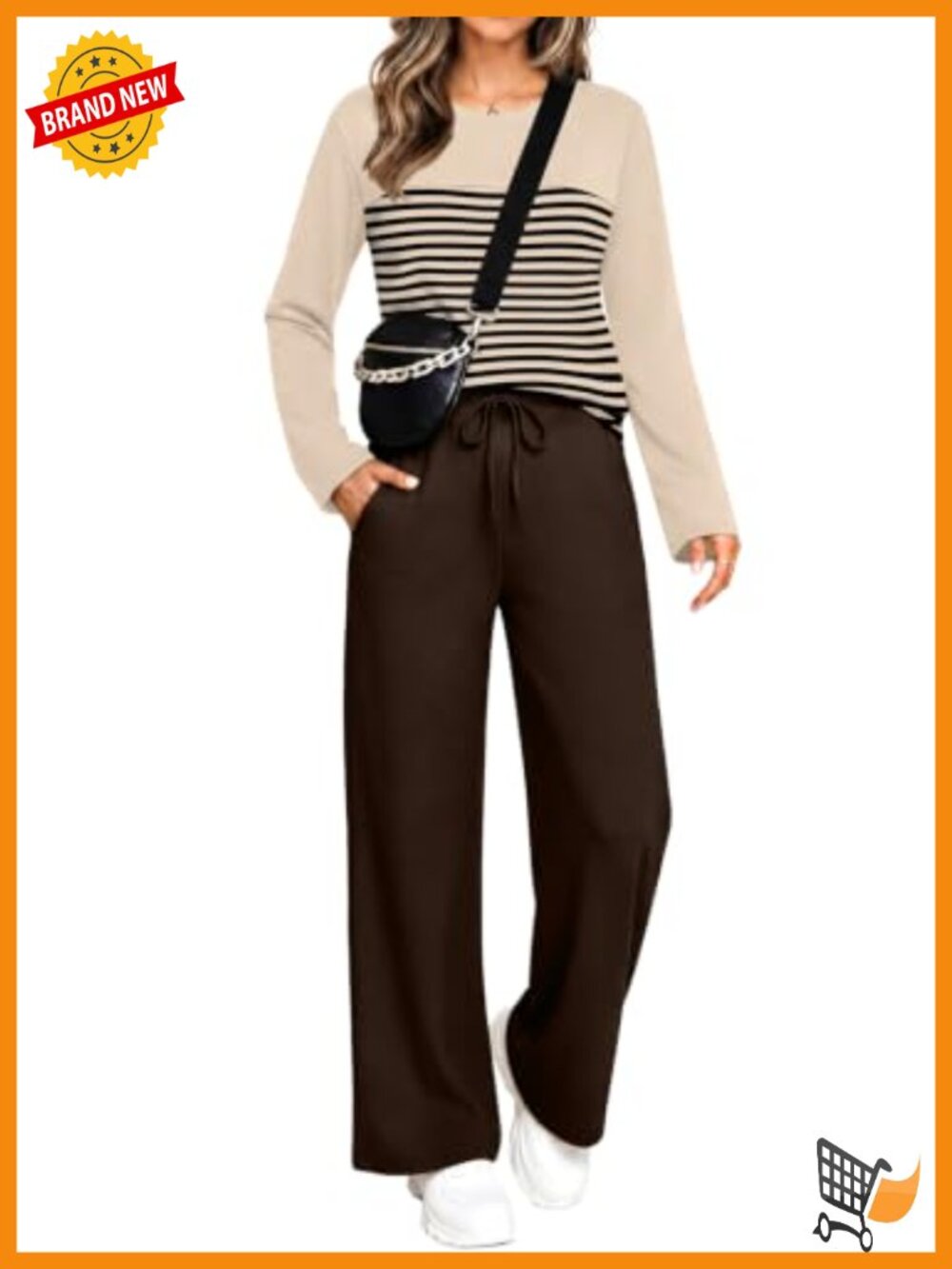 Women's 2-Piece Lounge Set Soft Stretchy Polyester Spandex Wide Leg Pants